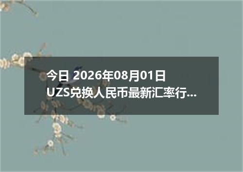 今日 2026年08月01日 UZS兑换人民币最新汇率行情