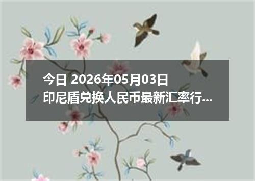 今日 2026年05月03日 印尼盾兑换人民币最新汇率行情