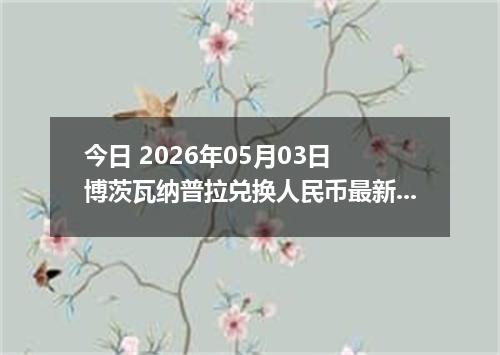 今日 2026年05月03日 博茨瓦纳普拉兑换人民币最新汇率行情
