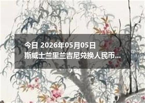 今日 2026年05月05日 斯威士兰里兰吉尼兑换人民币最新汇率行情