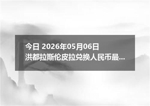 今日 2026年05月06日 洪都拉斯伦皮拉兑换人民币最新汇率行情