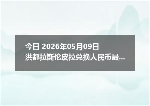 今日 2026年05月09日 洪都拉斯伦皮拉兑换人民币最新汇率行情