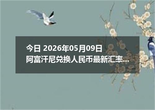 今日 2026年05月09日 阿富汗尼兑换人民币最新汇率行情