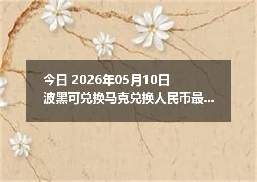 今日 2026年05月10日 波黑可兑换马克兑换人民币最新汇率行情