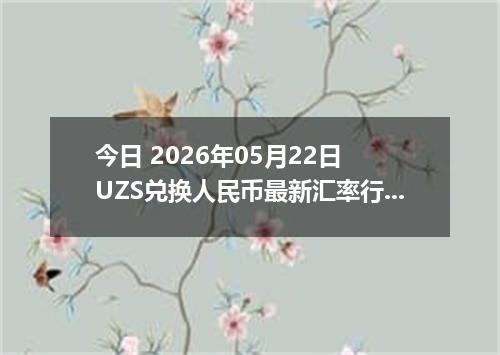 今日 2026年05月22日 UZS兑换人民币最新汇率行情