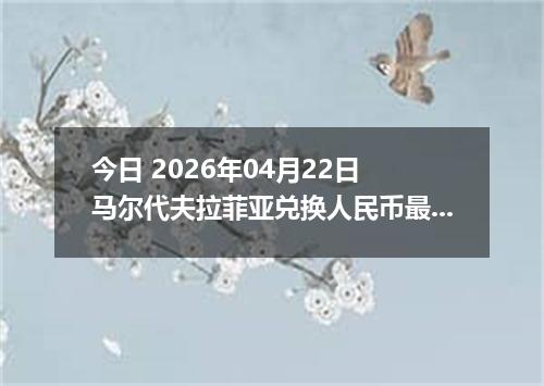 今日 2026年04月22日 马尔代夫拉菲亚兑换人民币最新汇率行情