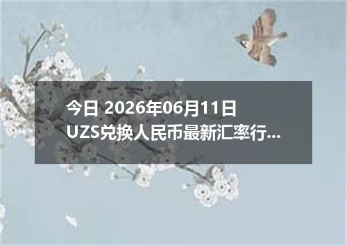 今日 2026年06月11日 UZS兑换人民币最新汇率行情
