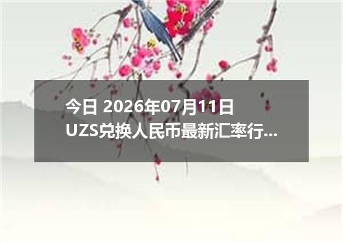 今日 2026年07月11日 UZS兑换人民币最新汇率行情