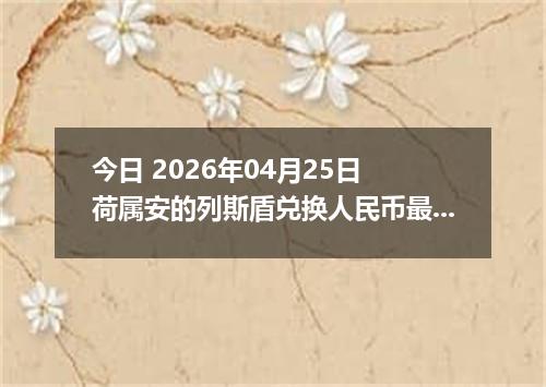 今日 2026年04月25日 荷属安的列斯盾兑换人民币最新汇率行情
